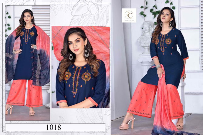 Rc Kesariya 1 Latest Fancy Ethnic Wear Rayon Ready Made Suit Collection